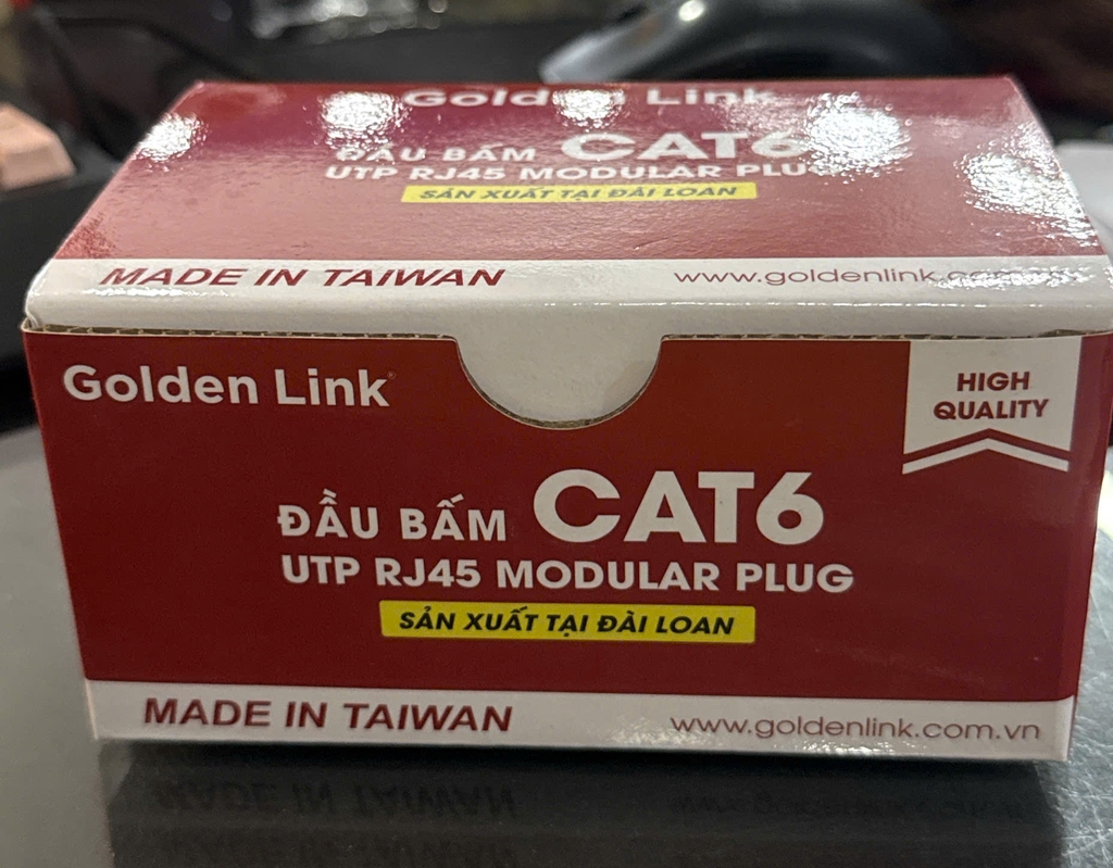 Combo 100 Hạt mạng RJ45 Cat6 TP Golden Link P8-001TW-Hàng chính hãng