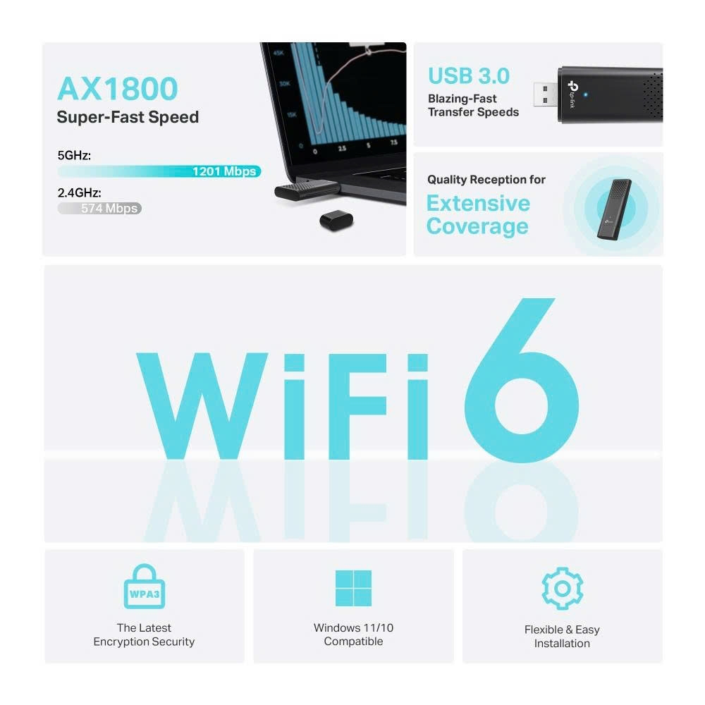 Tp Link USB thu WiFi 6 băng tần kép TP Link Archer TX20U AX1800