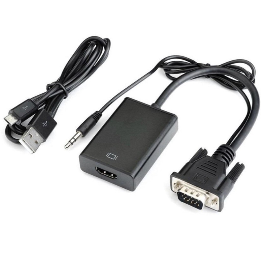 Cáp chuyển Vga sang HDMI gắn từ máy tính đầu ghi cổng Vga sang màn hình cổng HDMI