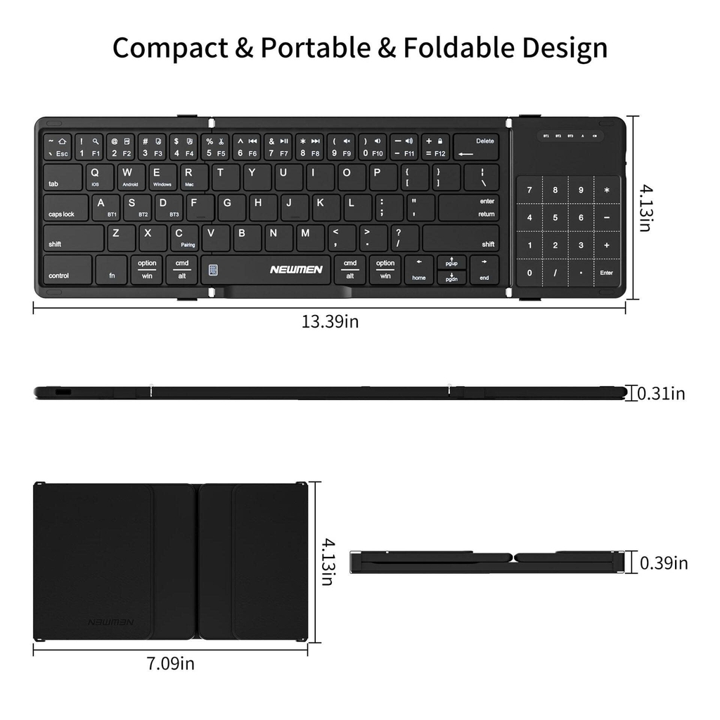 Bàn phím Bluetooth không dây Newmen BK66 Foldable  gấp gọn