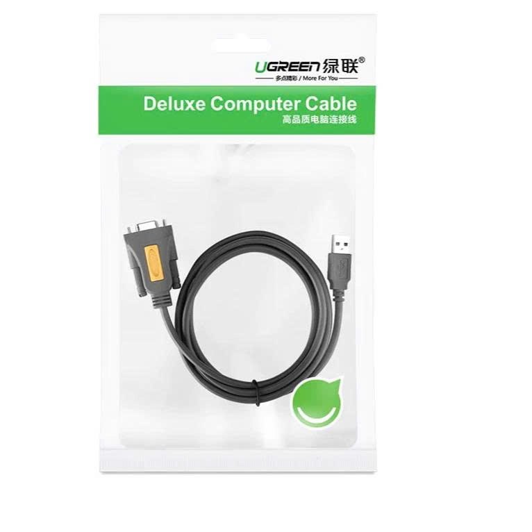 Cáp chuyển USB Sang Com9 RS232 Ugreen 20201 CR104 dài 1,5m - Hàng Chính Hãng
