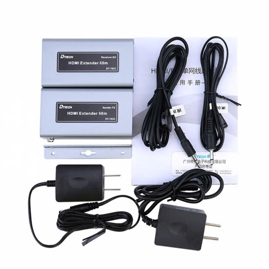 Dtech Bộ kéo dài(khếch đại) HDMI sang mạng Lan RJ45 dài 60M DTECH DT-7053