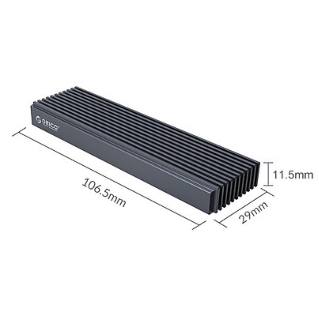 Orico Hộp(Box) đựng ổ cứng SSD M.2 PCIe NVMe hoặc M2 sata Orico M2PV tuỳ chọn