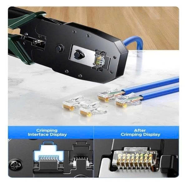 Kìm bấm mạng đa năng Ugreen 15115 NW200 RJ45 RJ11 RJ12 6P 8P Cat5 Cat6 Cat7 Cat8 cao cấp