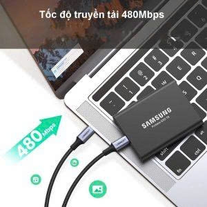 Ugreen Cáp sạc nhanh Type C 100W Ugreen 90120 US316 dài 3M 110W PD 5A dây dù