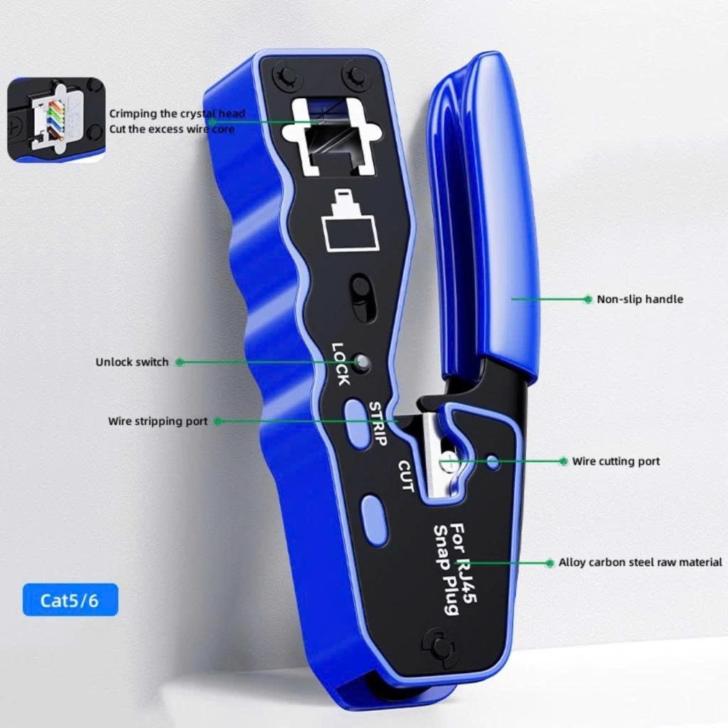 Kìm bấm mạng xuyên thấu RJ45 DTECH DT1048 có tuốt dây mạng