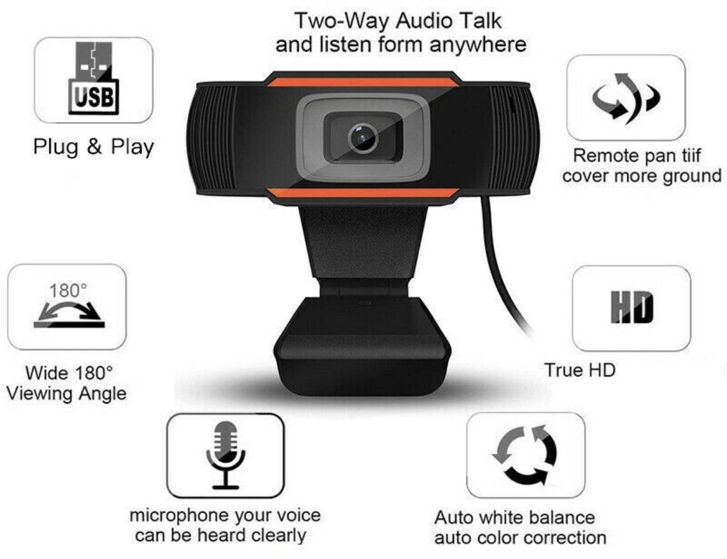 Webcame USB 2.0 1080P tiện lợi dành cho máy tính học online
