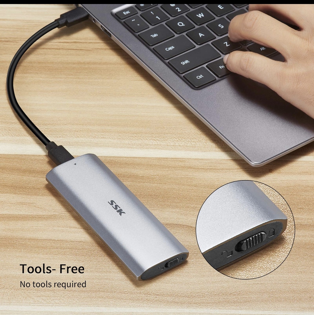 Hộp (Box) đựng ổ cứng M.2 PCIe sang USB 3.1 SSK HE-C327 - Biến SSD M.2 NVMe thành ổ cứng di động