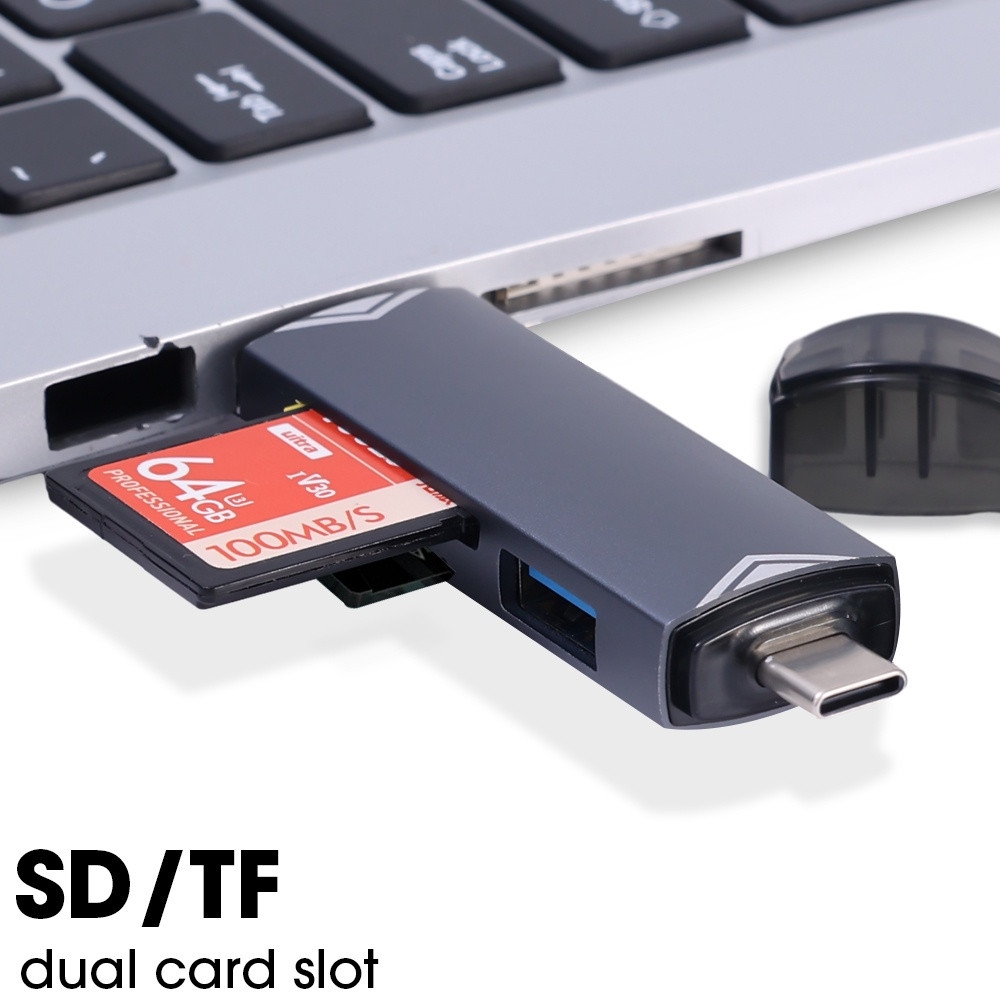 Đầu Đọc Thẻ Nhớ 6 Trong SD Micro SD OTG USB 3.0 Sang Type C Micro USB