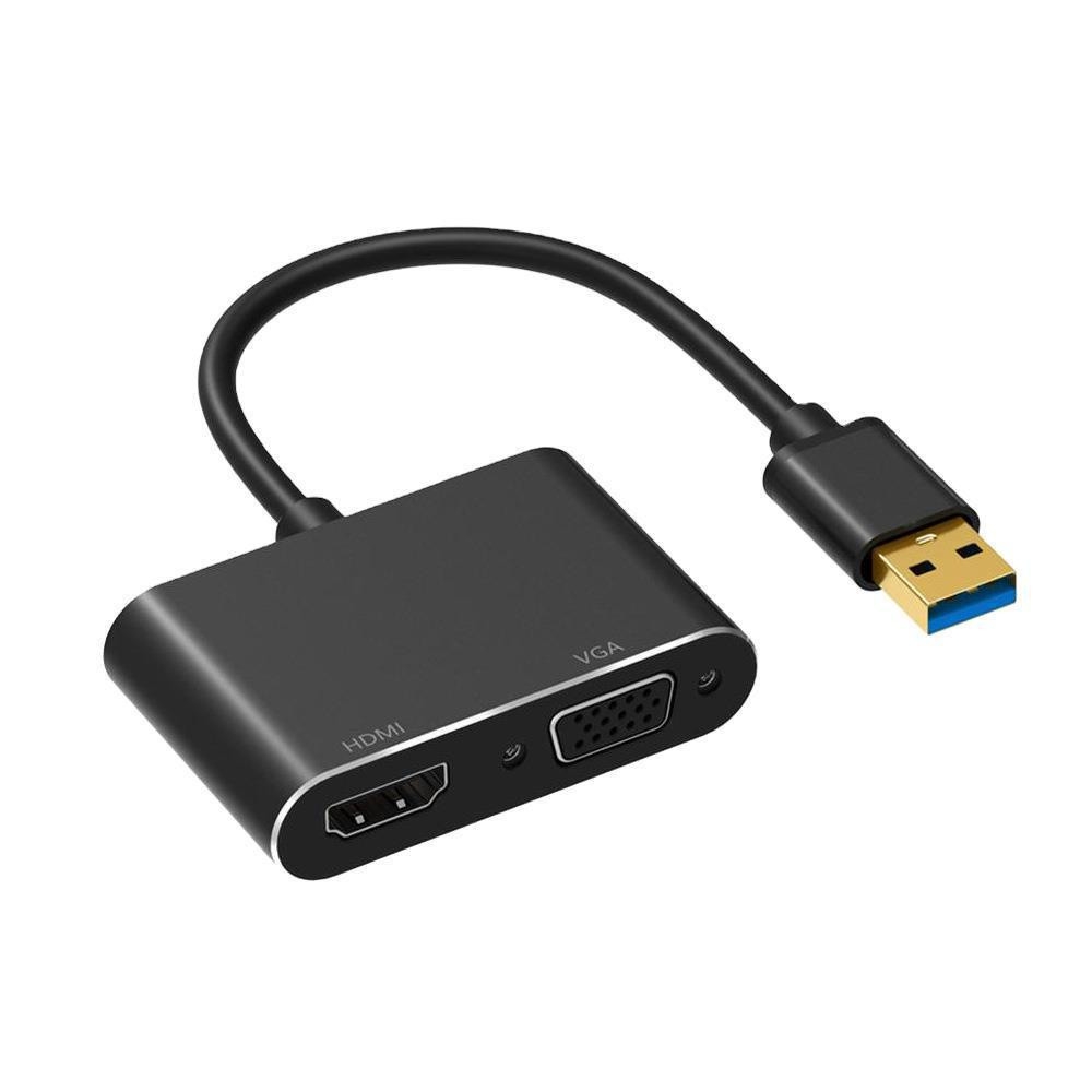 Cáp chuyển USB  sang HDMI và VGA  gắn từ máy tinh sang màn hình, tivi (cài river mới dùng được) màu ngẫu nhiên