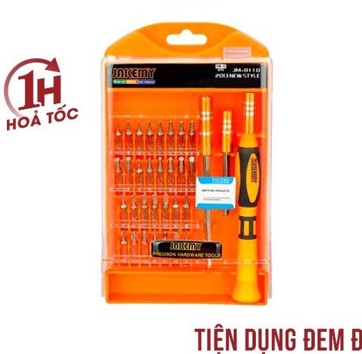 Jakemy Bộ vít đa năng 33 in 1 Jakemy JM 8111-Có cây nhíp kèm, cây nối dài cây vặn.