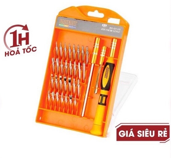 Jakemy Bộ vít đa năng 33 in 1 Jakemy JM 8111-Có cây nhíp kèm, cây nối dài cây vặn.
