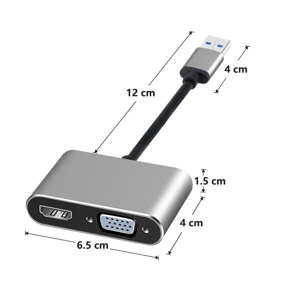 Cáp chuyển Type C sang HDMI và VGA dùng cho máy tính điện thoại