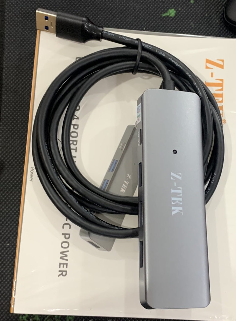 Bộ chia USB 3.0 sang 4 cổng USB 3.0 có nguồn phụ Type C Ztek ZY453 dài 0.5m 1m 1.5m màu xám