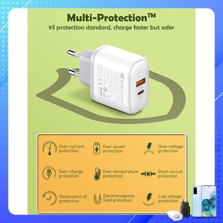 Củ sạc nhanh LDNIO A2526C 45W USB Type C dùng cho điện thoại máy tính máy tính bảng