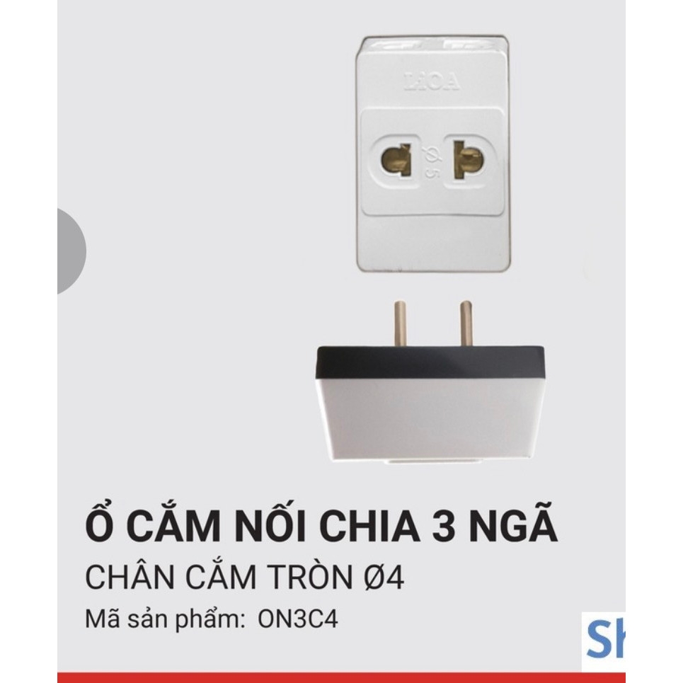 Ổ Cắm Điện Chia 3 Ngả - Chia Từ 1 Ổ Cắm Ra 3 Ổ Cắm Lioa ON3NC4