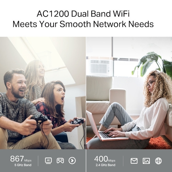 TP Link Bộ phát Wifi Router Tp link Archer C64 AC1200 Gigabit MU-MIMO