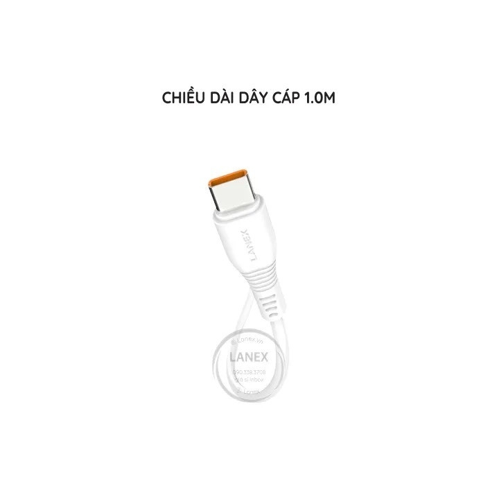 Cáp Sạc Nhanh Type C Lanex LS31C nhựa Pvc dài 1.0m