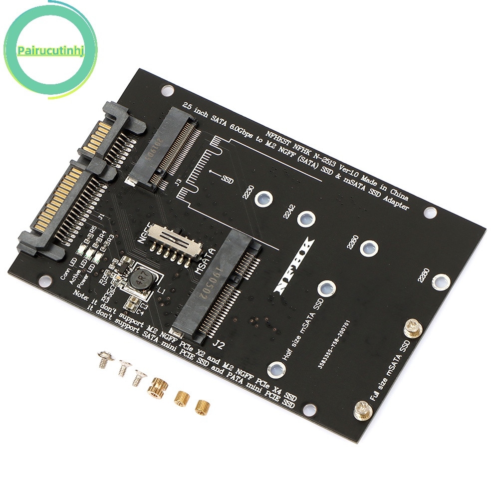Card Chuyển Đổi 2 Trong 1 M2 Sata NGFF,MSATA Sang SATA 3.0 Cho máy bàn, Laptop-Không dùng được SSD M2 NVME
