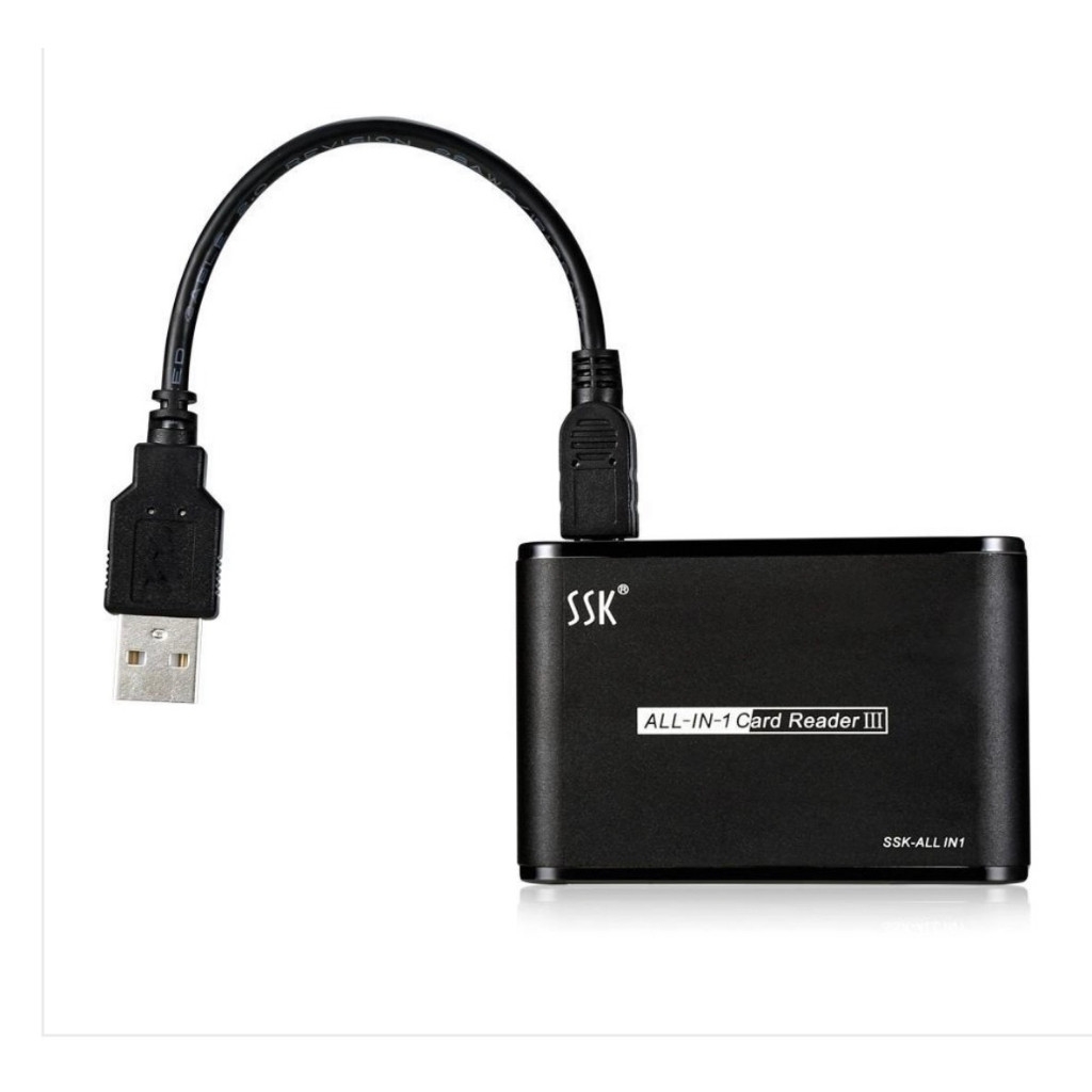 Đầu đọc thẻ nhớ đa năng CF SD micro SD-MMC-M2-MS-XD(Đen) SSK 025