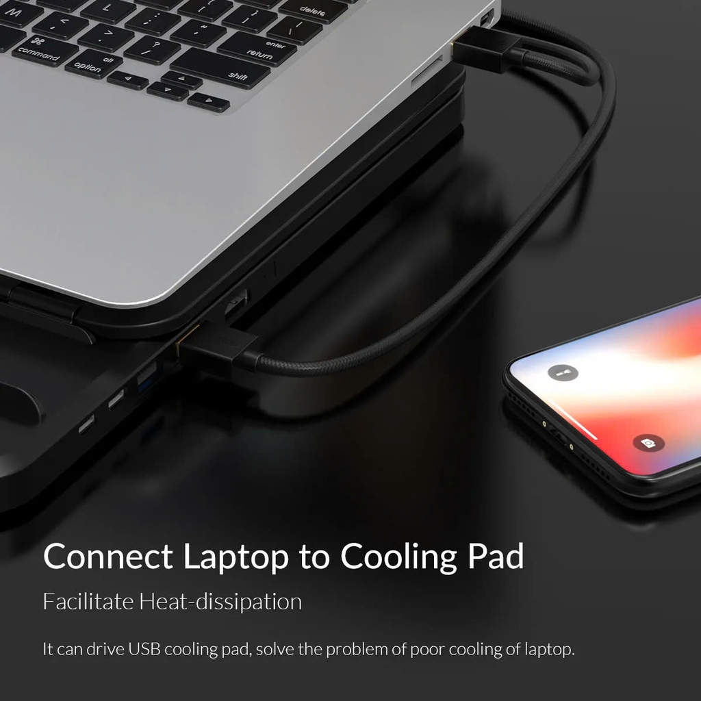 ORICO Cáp USB 2 đầu đực dài 0.5M 1M 1.5M 2M USB 2.0 màu đen