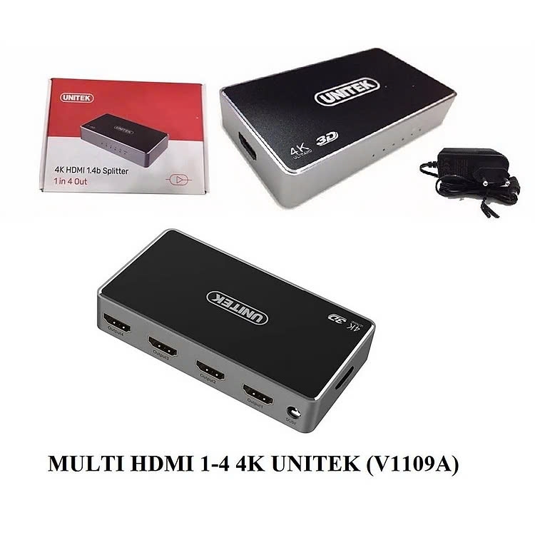Bộ chia HDMI 1 sang 4 Unitek V1109A 4K hàng cao cấp