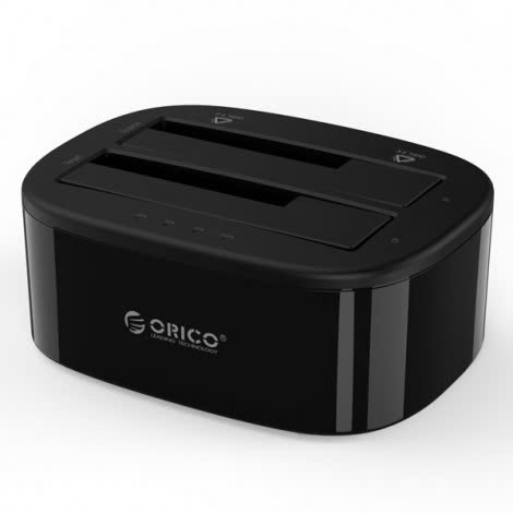 Đế (Dock) ổ cứng 2 khay 3.5/2.5 USB đen Orico 6228US3-C
