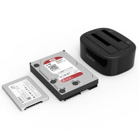 Đế (Dock) ổ cứng 2 khay 3.5/2.5 USB đen Orico 6228US3-C