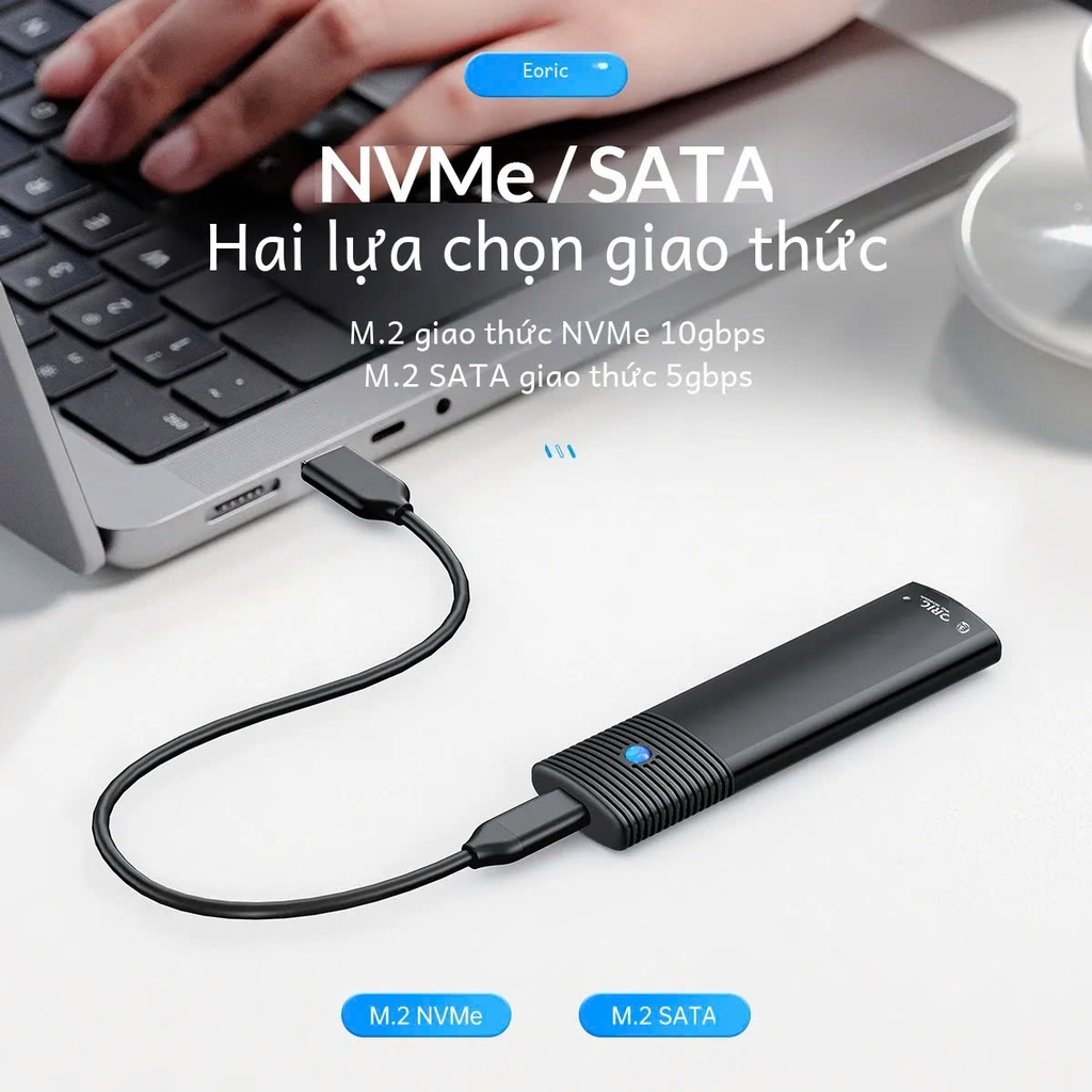 Orico Hộp(Box) đựng ổ cứng  M2 NVME; M2 Sata Orico PWM2 cáp Type C biến ổ cứng M2 thành ổ cứng di động ,tuỳ chọn