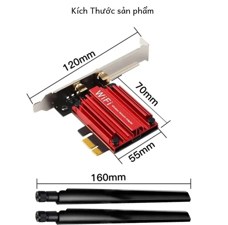 envi Card Wifi Không Dây AC1200 2 băng tần kép và Bluetooth 4.0 dùng cho máy tính để bàn