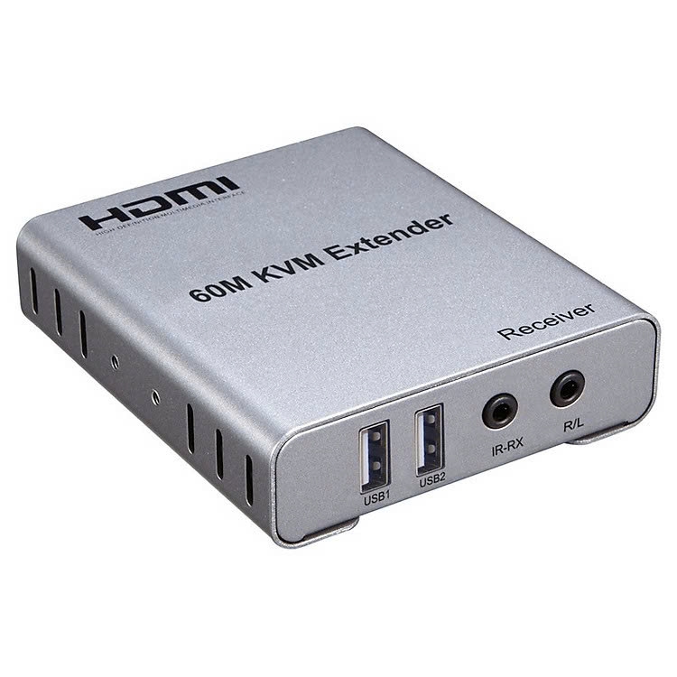 Bộ kéo dài khuếch đại HDMI qua mạng Lan RJ 45 dài 60M -KMV 60M có cổng USB cổng âm thanh 3.5