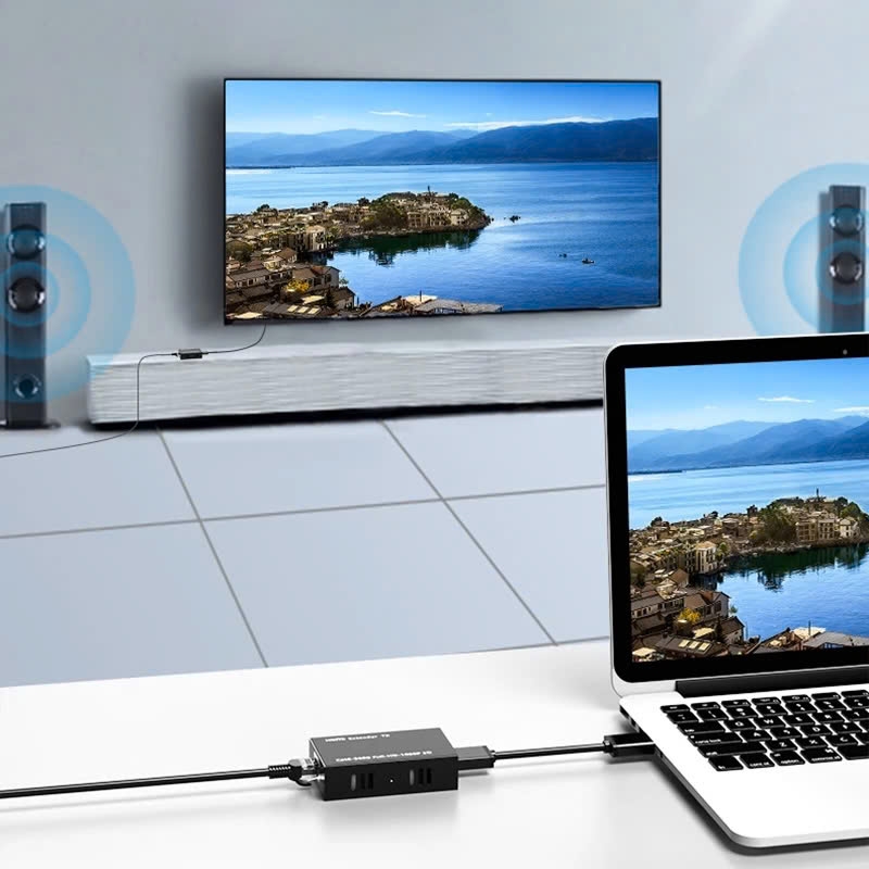 Bộ kéo dài khuếch đại HDMI qua mạng Lan RJ 45 dài 50M -KMV 50M