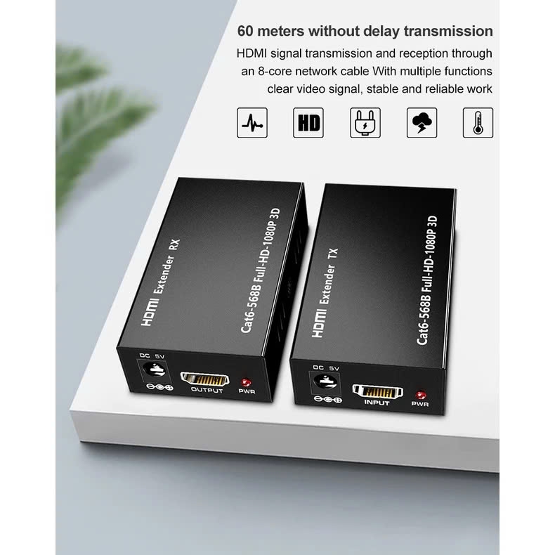 Bộ kéo dài khuếch đại HDMI qua mạng Lan RJ 45 dài 50M -KMV 50M