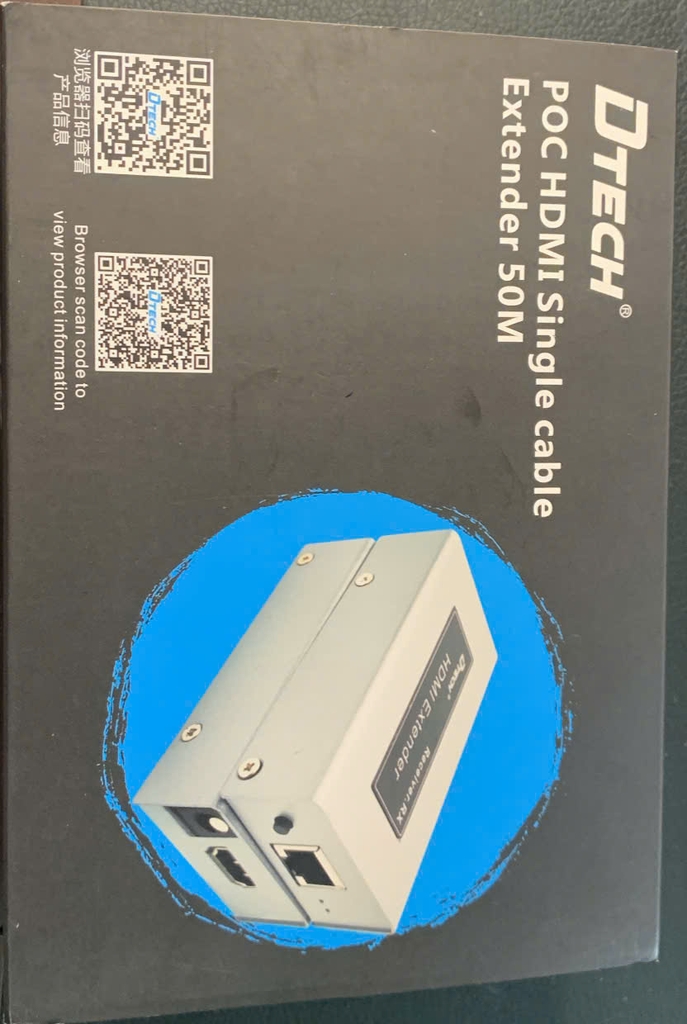 Dtech Bộ kéo dài HDMI qua mạng LAN RJ45 DTech DT 7073(2nd)POC HMDI dài 50M màu xám