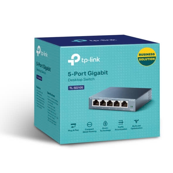 Bộ chia mạng(Switch)  5 cổng 100/1000 Gigabit TP Link TL SG105 Vỏ sắt