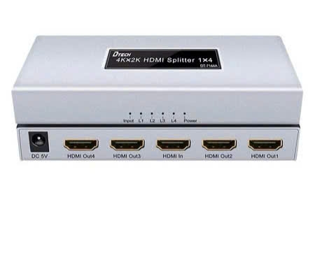 Bộ chia HDMI 1 sang 4 chính hãng cao cấp Dtech DT 7144A