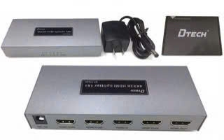 Bộ chia HDMI 1 sang 4 chính hãng cao cấp Dtech DT 7144A