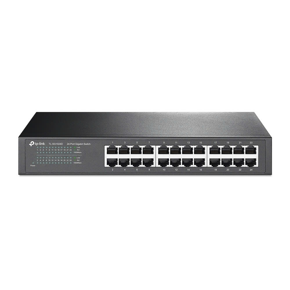 TP Link Bộ chia mạng(Hub) 24 cổng Tp Link TL-SG1024D Gigabit 10/100/1000Mbps vỏ sắt