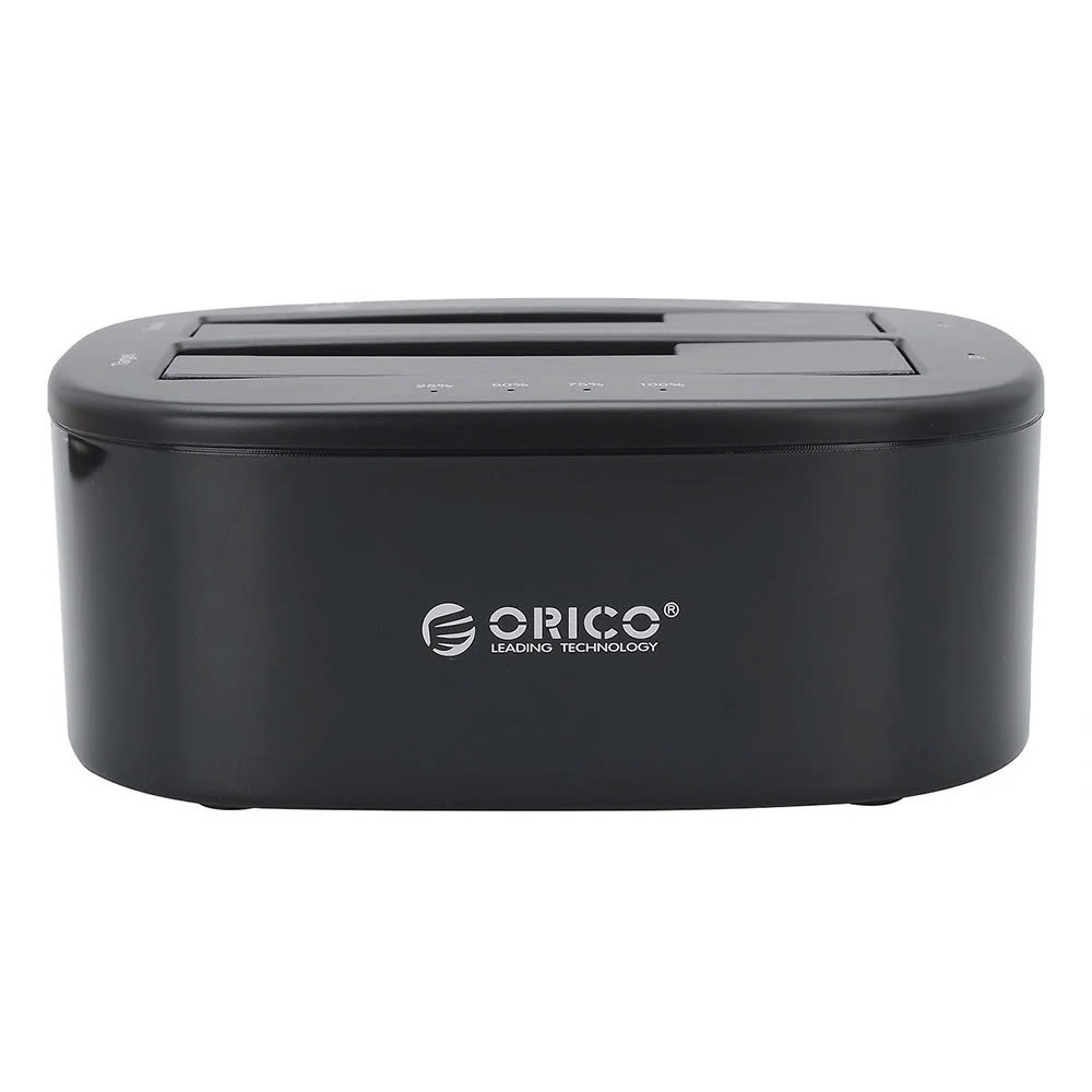 Đế (Dock) ổ cứng 2 bay 3.5/2.5 USB đen USOrico 6228US3-C-BK, Offclone USB 3.0 màu đen