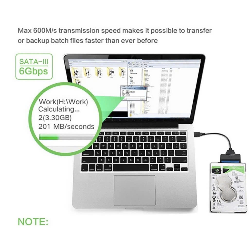 Cáp chuyển USB sang Sata 3 hỗ trợ 2.5 inch SSD HDD SATA 22 pin