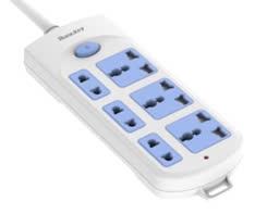 Ổ cắm điện đa năng 6 lỗ Huntkey HK A63 dài 3m màu trắng xanh