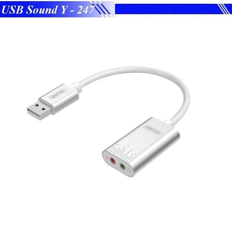 Unitek Cáp chuyển USB sang Sound Unitek Y247A micro và tai nghe cổng 3.5