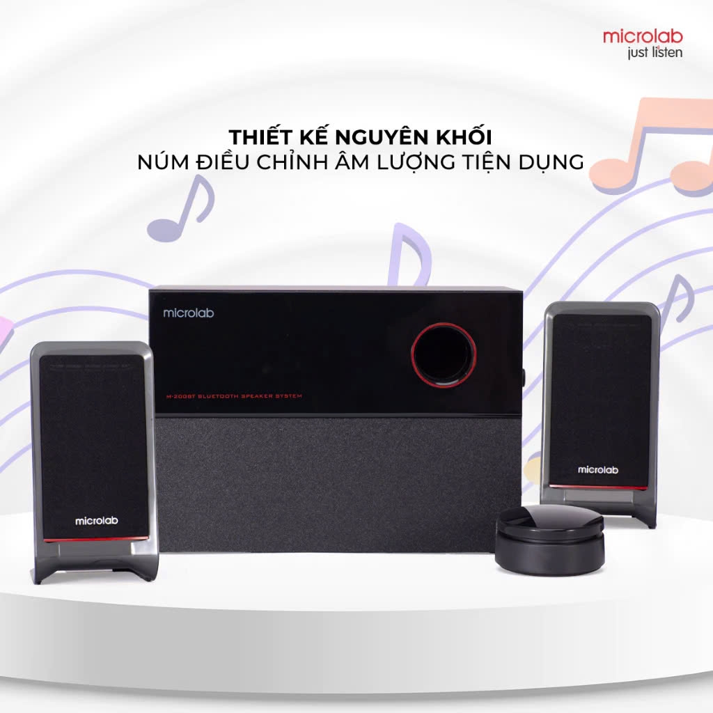 Loa Vi Tính Bluetooth Microlab M200BT 2.1, Công Suất 40W (AUX, Bluetooth) Chính Hãng BH 1 Năm