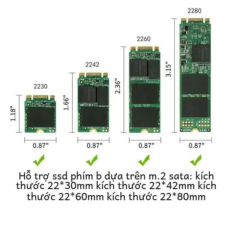 Hộp (Box) Đựng Ổ Cứng M2 NVME hoặc M2 Sata NGFF Ssd vỏ nhôm, cáp type C tuỳ chọn.