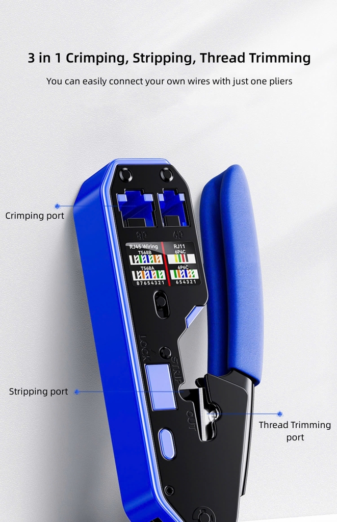 Dtech Kìm bấm mạng RJ45 điện thoại RJ11 Dtech DT1047