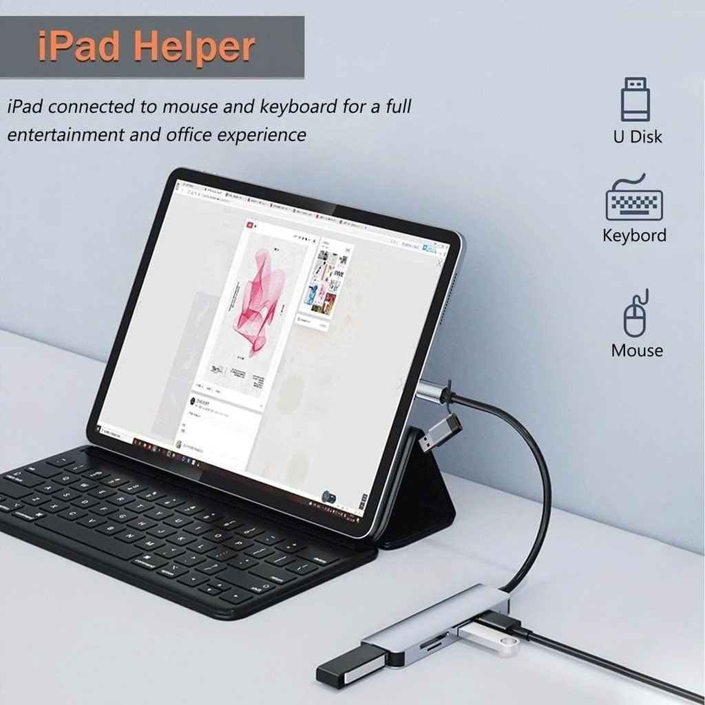 Đầu Đọc Thẻ Nhớ Đa Chức Năng Type C USB 2.0 6 Trong 1 SD/TF/XD/CF/M2 tùy chọn