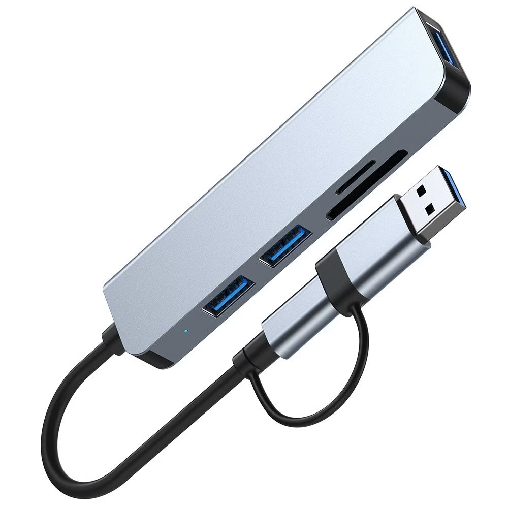 Đầu Đọc Thẻ Nhớ Đa Chức Năng Type C USB 2.0 6 Trong 1 SD/TF/XD/CF/M2 tùy chọn