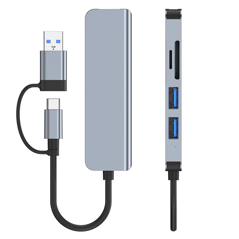 Đầu Đọc Thẻ Nhớ Đa Chức Năng Type C USB 2.0 6 Trong 1 SD/TF/XD/CF/M2 tùy chọn