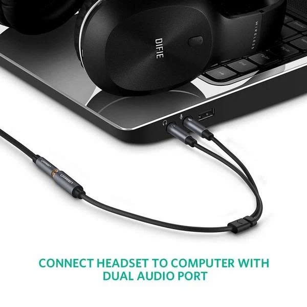 Cáp Gộp Audio 3.5mm 2 Vào 1 Ra Ugreen 20899 , 50255 (Mic và Headphone)