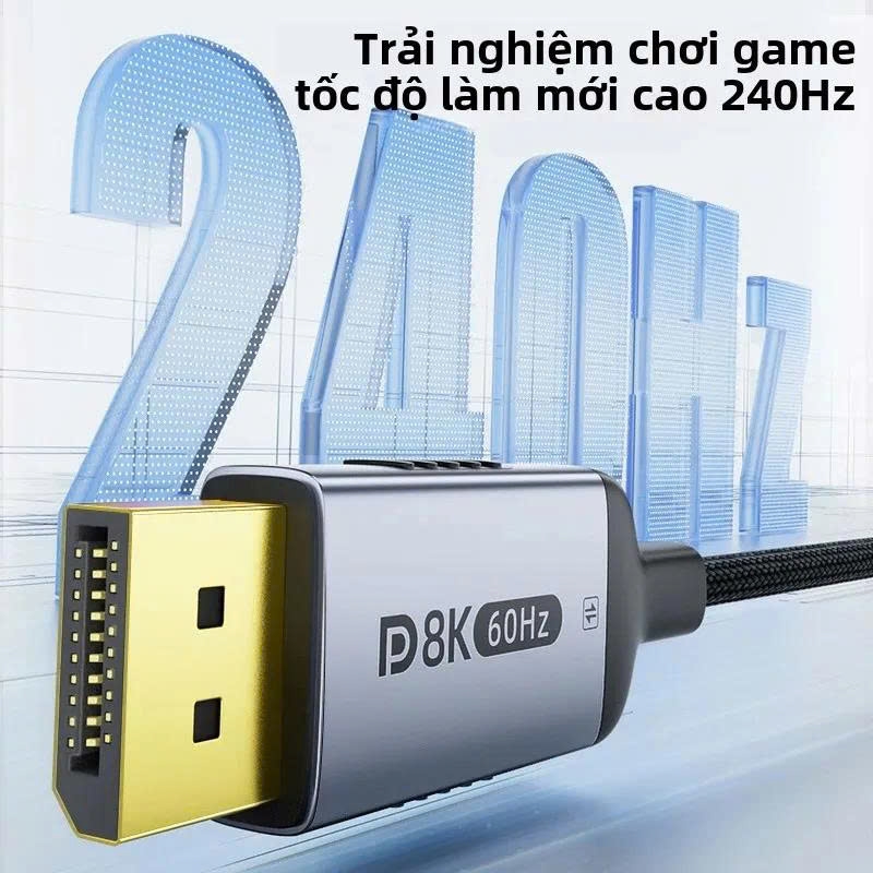 Cáp chuyển Type C sang Dislayport 8K 60Hz 4K 120Hz DP 1.4 2 chiều dài 1m 2m 3m tùy chọn